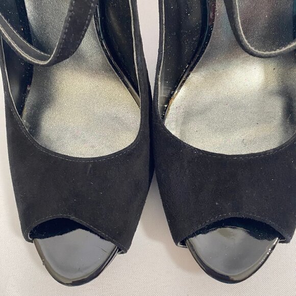 Peep Toe Suede High Heel Shoes - Picture 12 of 16